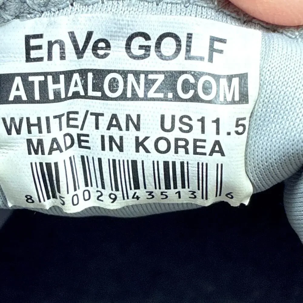 Athalonz EnVe Golf Shoes Mens 11.5 White Tan Preppy Outdoors Summer